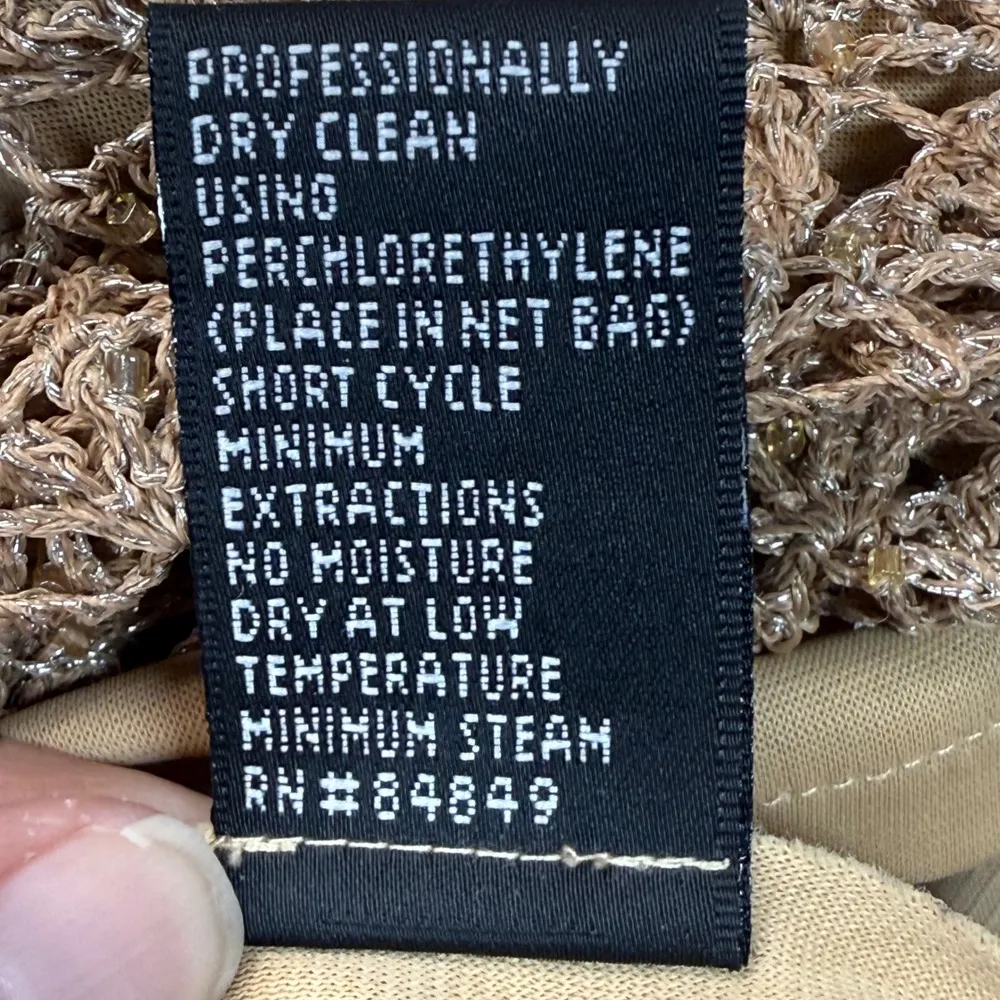 Carmen Marc Valvo metallic crocheted knit Tank Top Sleeveless Lined Party Top 2X - Image 7