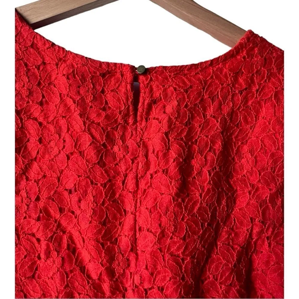 Women's  MERONA light orange blouse short sleeves lace top for sale size M. - Image 8