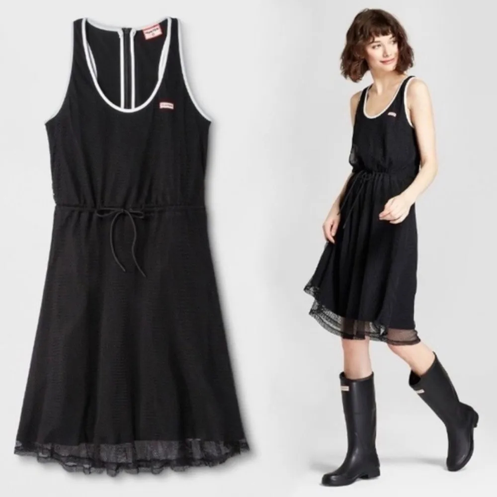 Hunter Black Mesh Racerback Zip Back Tennis Dress Swimsuit Coverup Size Small - Image 10