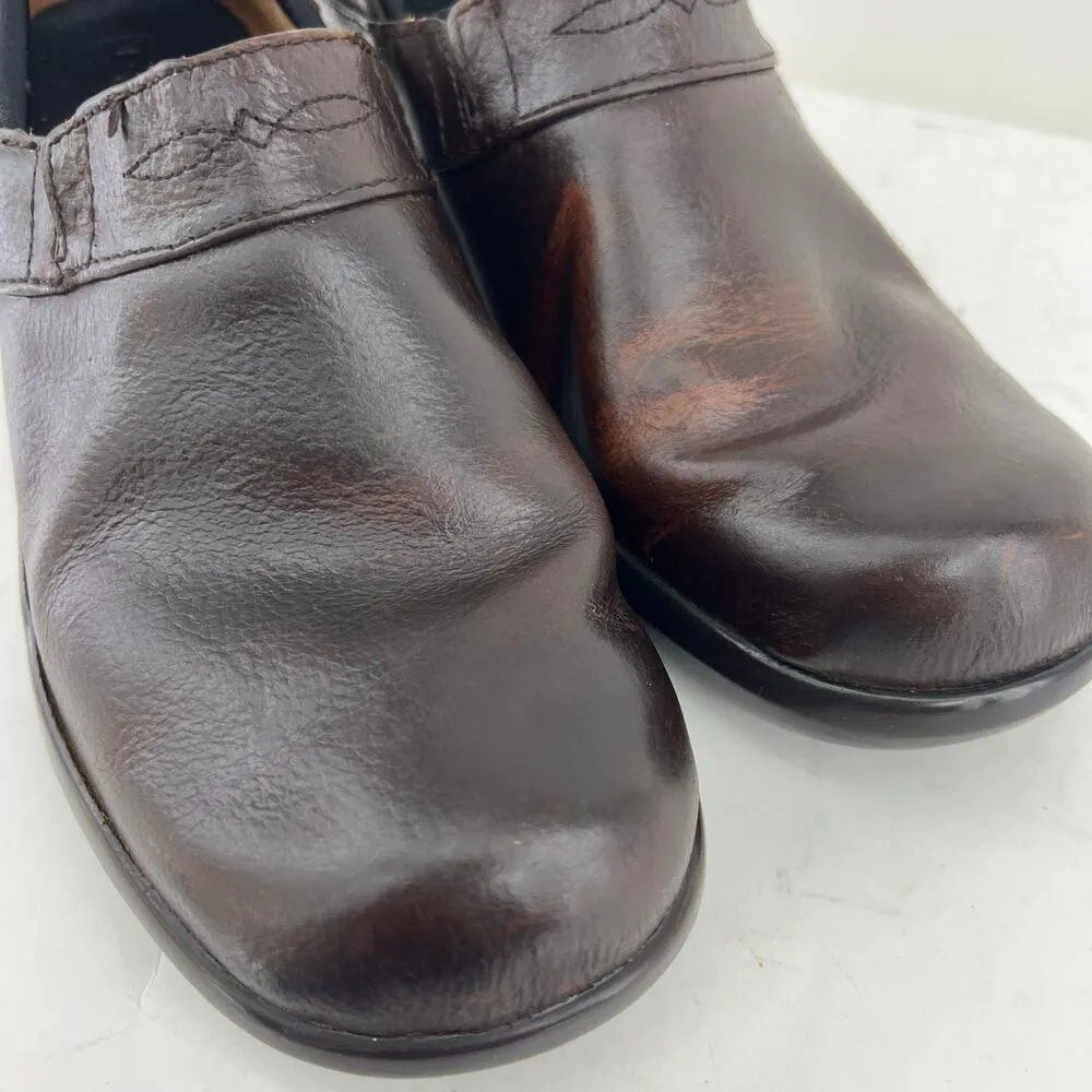 Ariat (9.5) Womens Brown Leather Comfort Clogs Shoes - Image 8