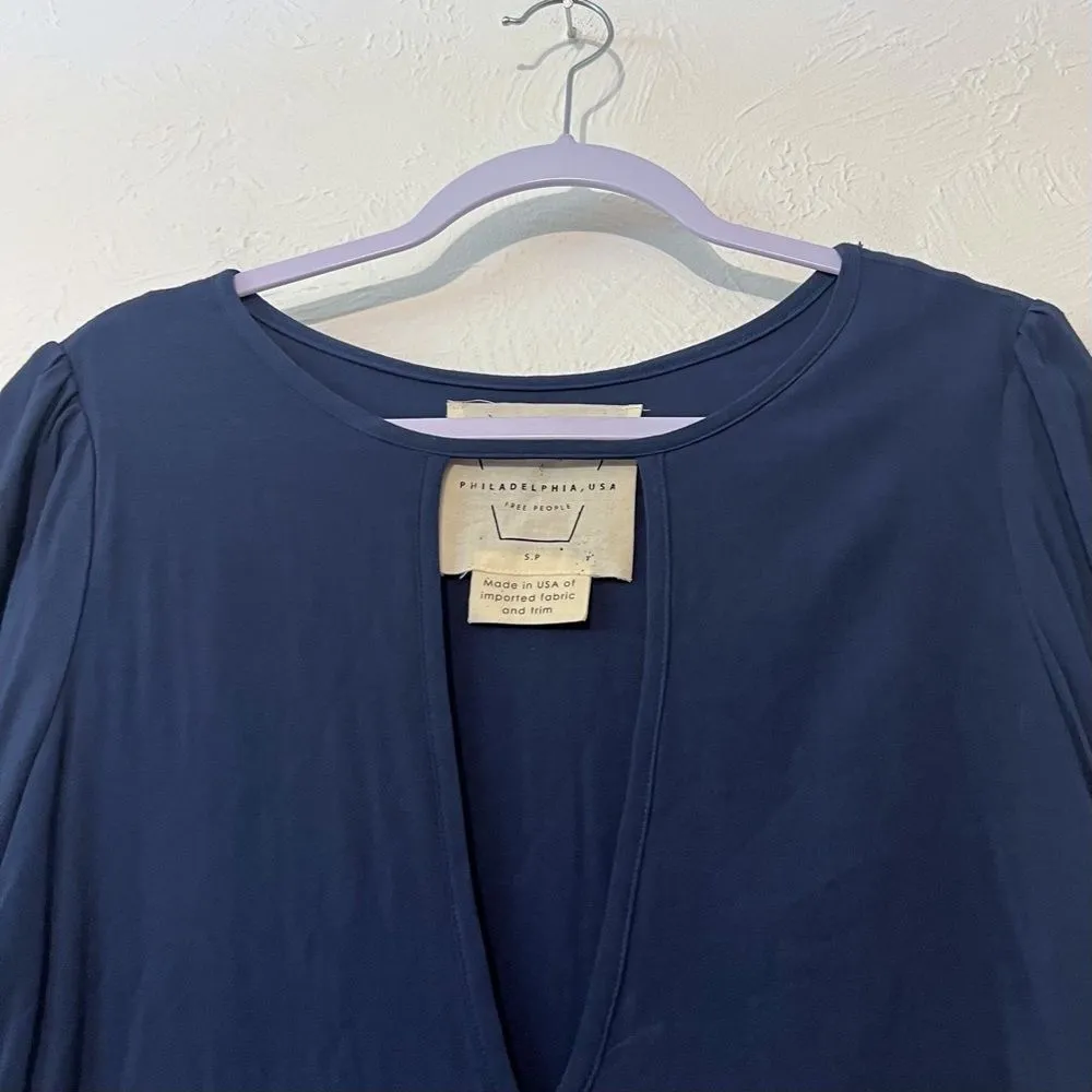 Free People Made Philadelphia  Beck Dress S/P Blue  lagenlook Festival  boho S - Image 8