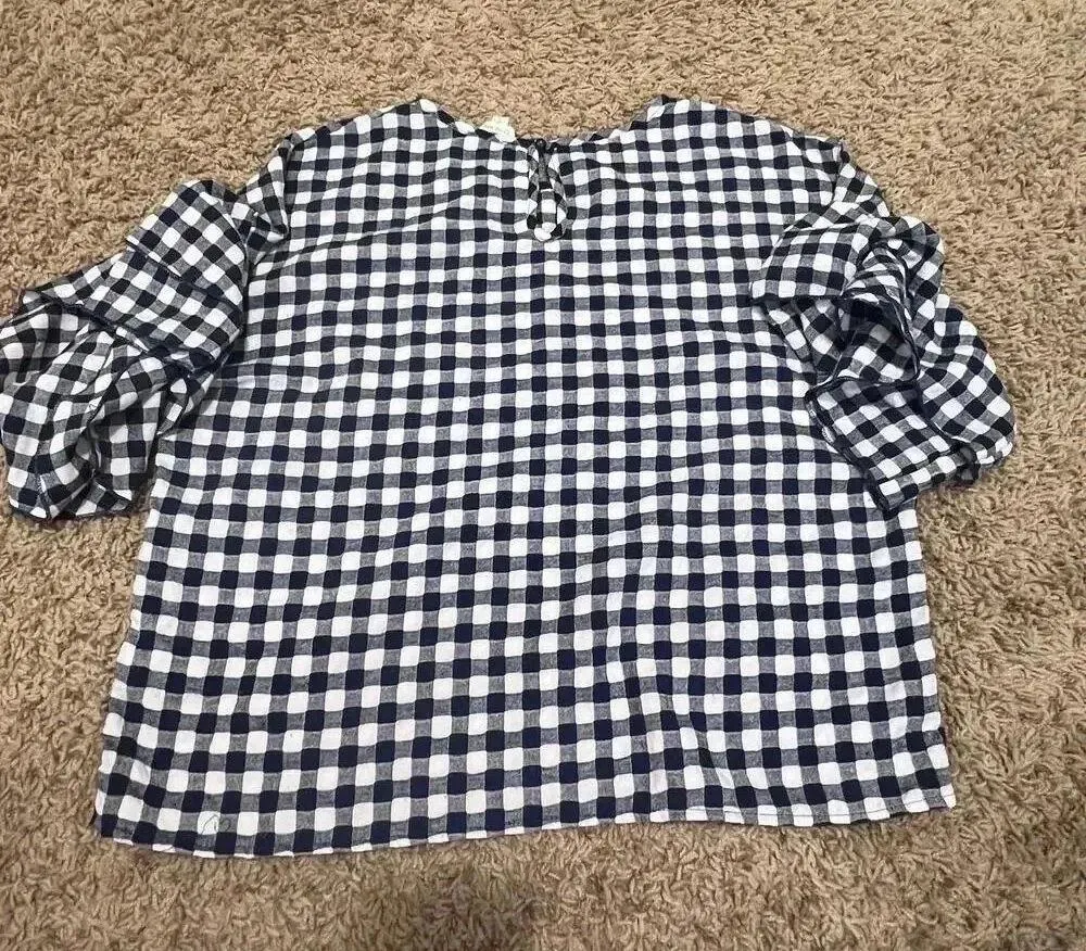 Caution to the Wind Women's Gingham Shirt Size S Bell Sleeve Casual - Image 3