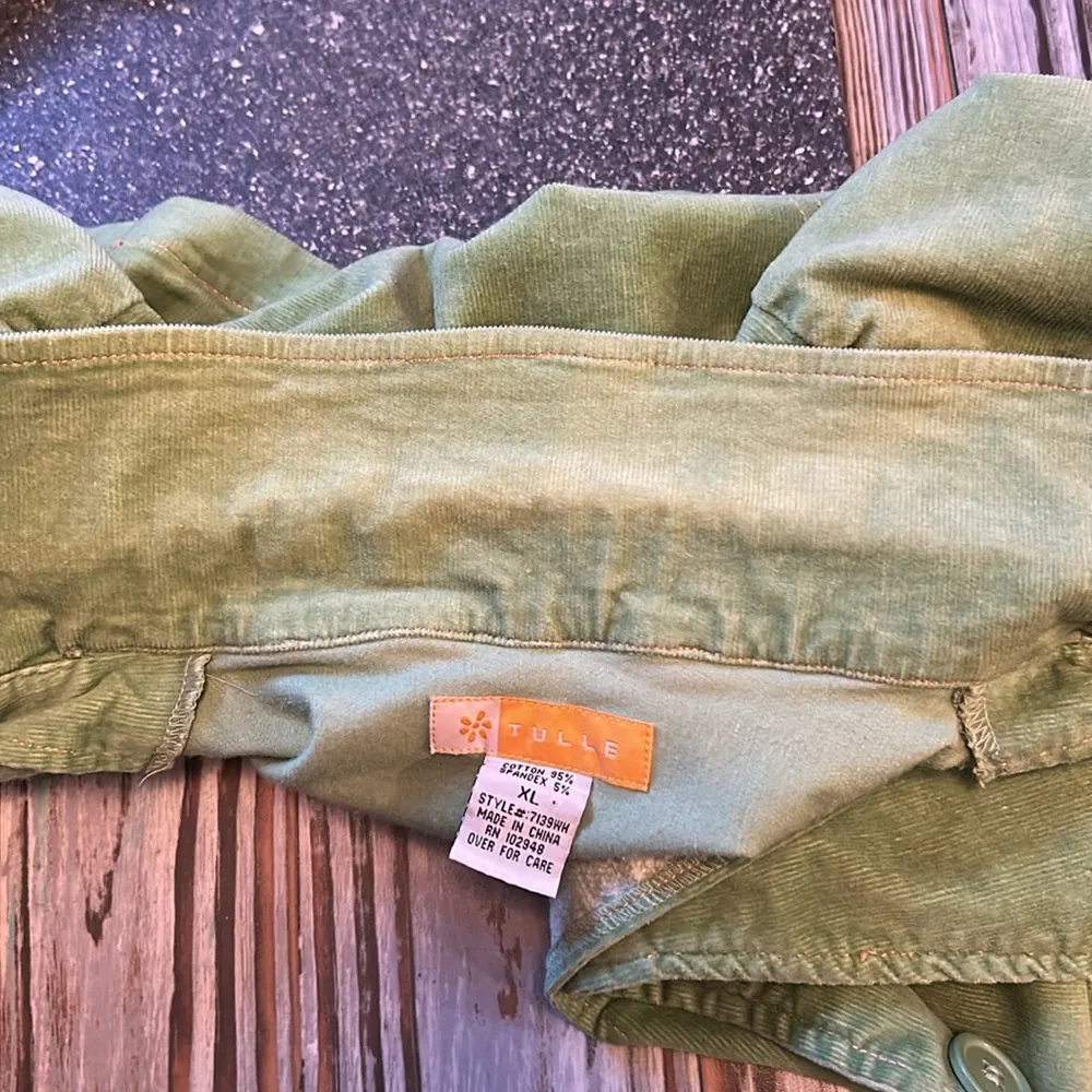 Tulle Anthropologie Sage Green Corduroy Like Blazer. Size XL - Image 15