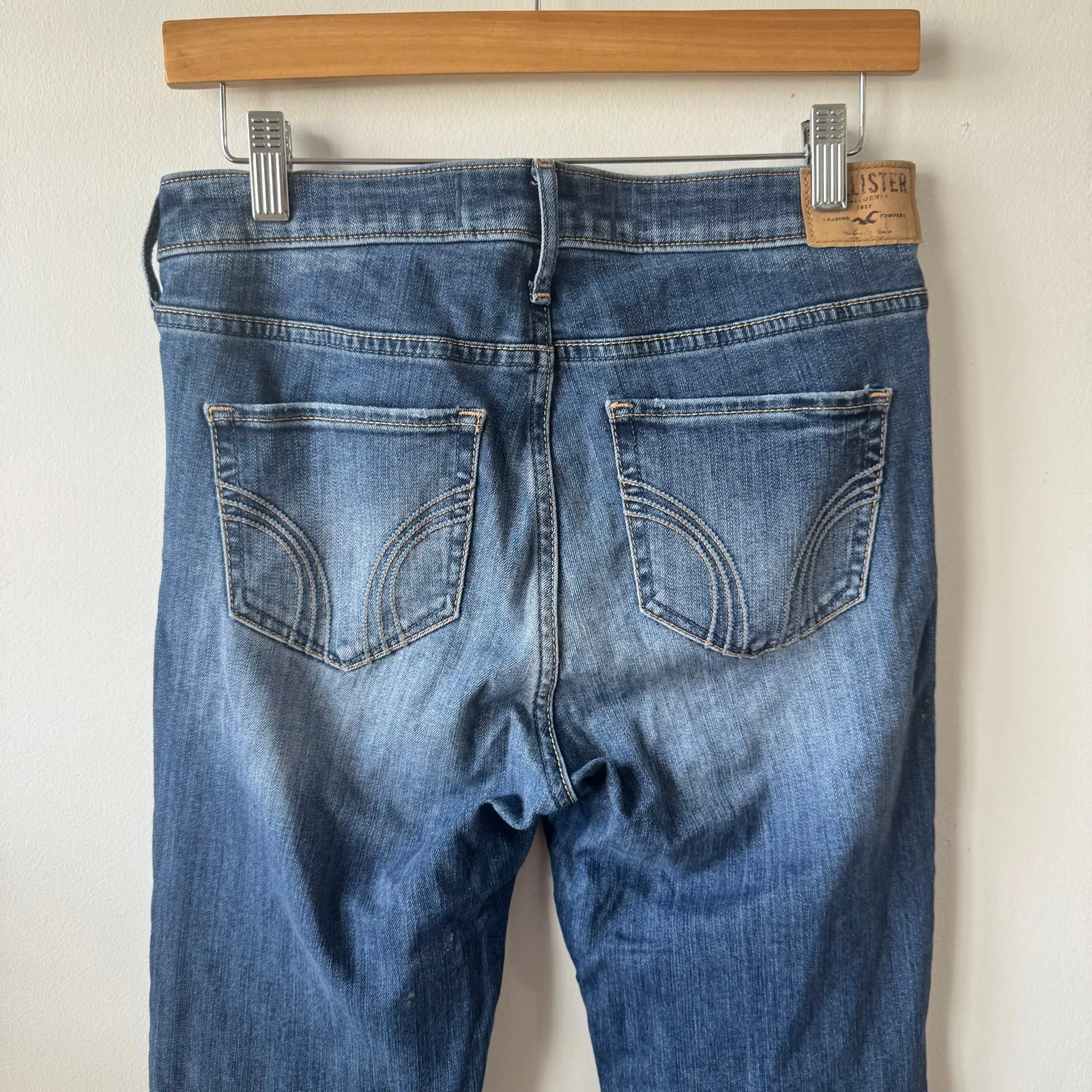 Hollister Jeans Women 5R Blue Bootcut High Waist Y2K Pocket Western Country - Image 9