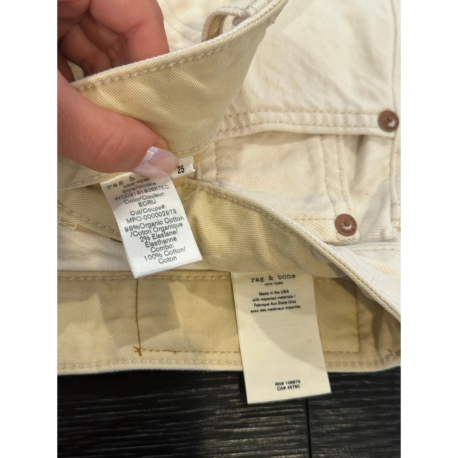 Rag & Bone Maya High Rise Walking Short Bone White size 25 - Image 11