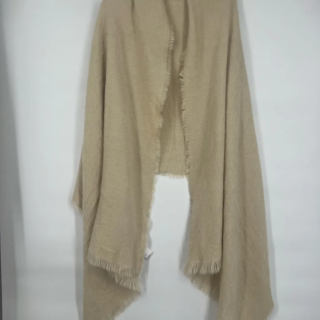 Free People Brushed faux fur Scarf Cream Fringed Scarf wrap - Image 10