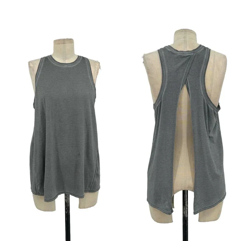 Lululemon All Tied Up Tank‎ *Wash Sublimado Pigment Dye Asphalt Grey Size 6 - Image 2