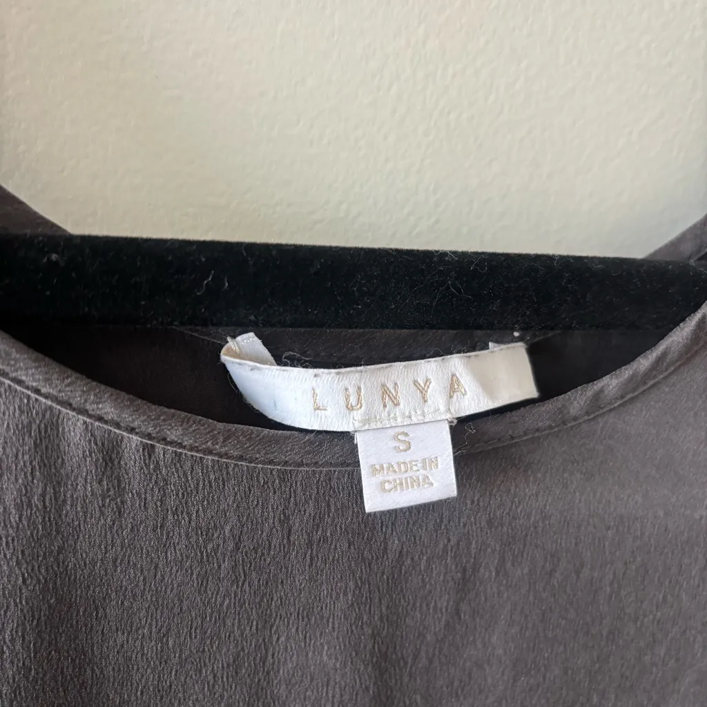 Lunya Washable Silk Top Dark Gray – Size S – Like New - Image 7