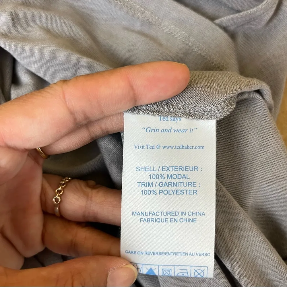 Ted Baker London Grey Drape Blouse - Image 8