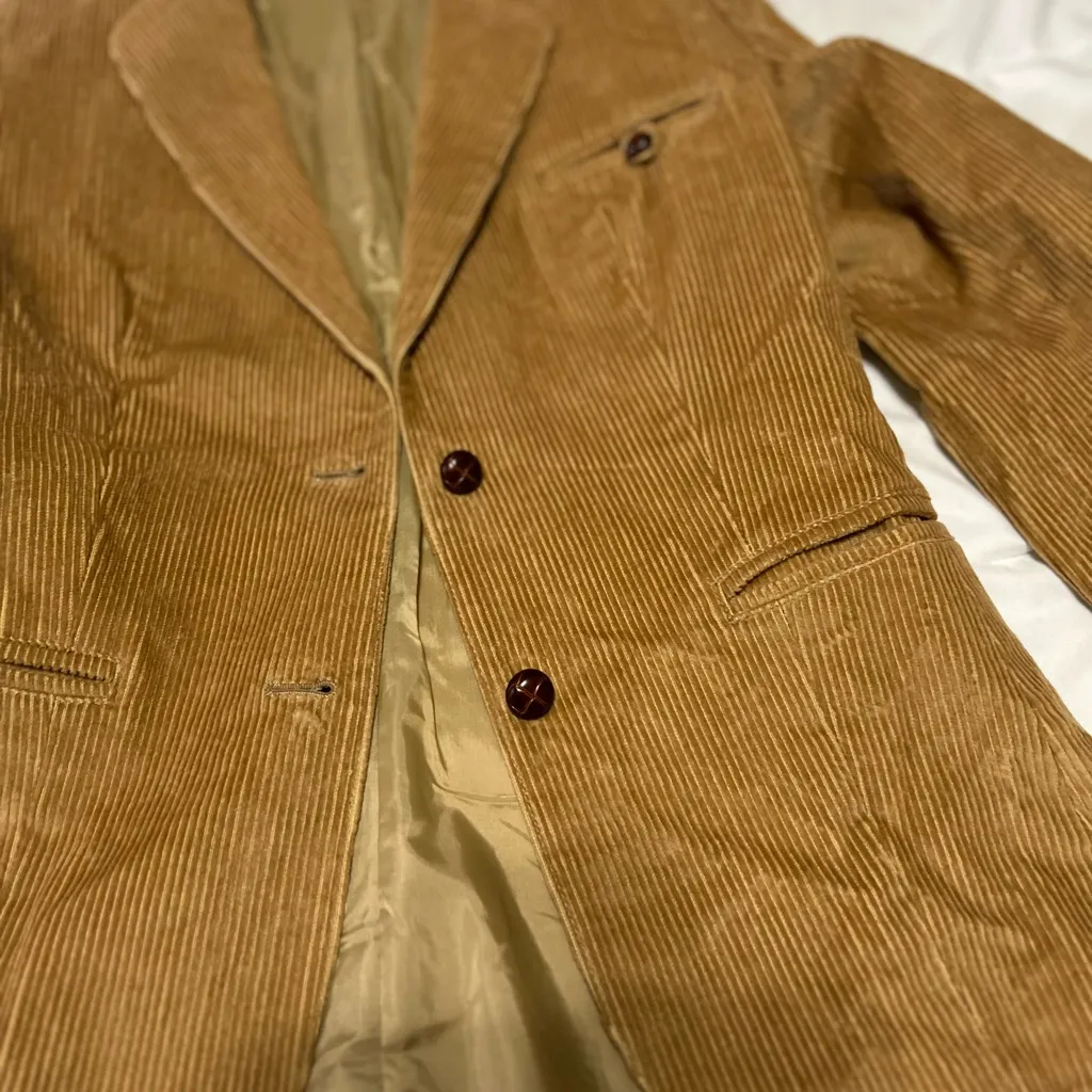 Brown Corduroy Women's Blazer Size M - Image 8