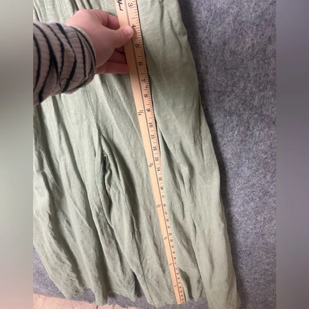 Anthropologie Woman Size XXS Sage Green sleeveless wide leg Jumpsuit - Image 6