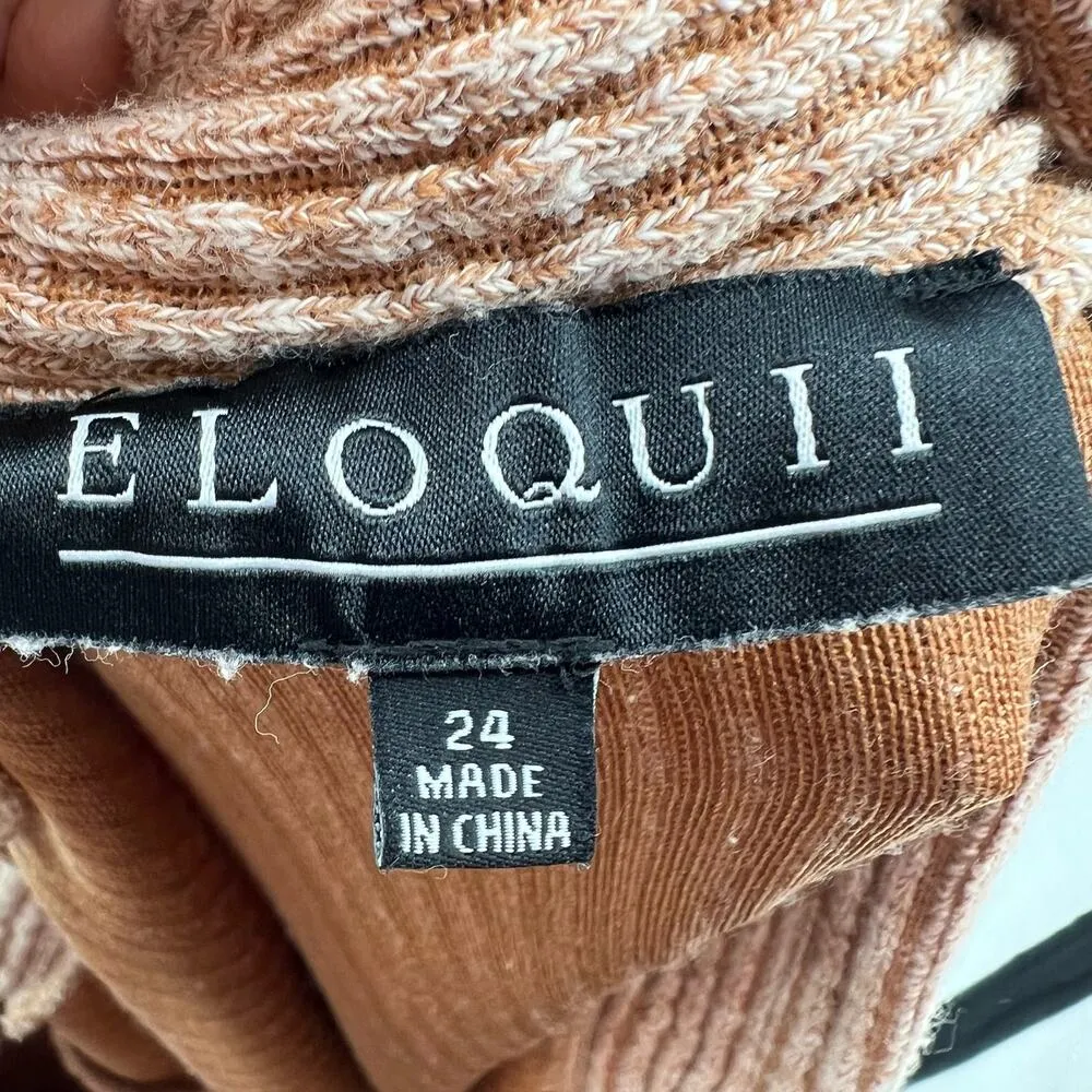 Eloquii tan beige ribbed knit sweater skirt d-ring pull on stretchy plus size 24 - Image 10