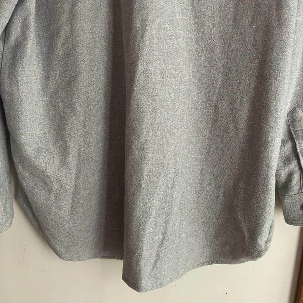 Madewell Flannel Flap-Pocket Oversized Ex-Boyfriend Melange Light Grey - Image 12