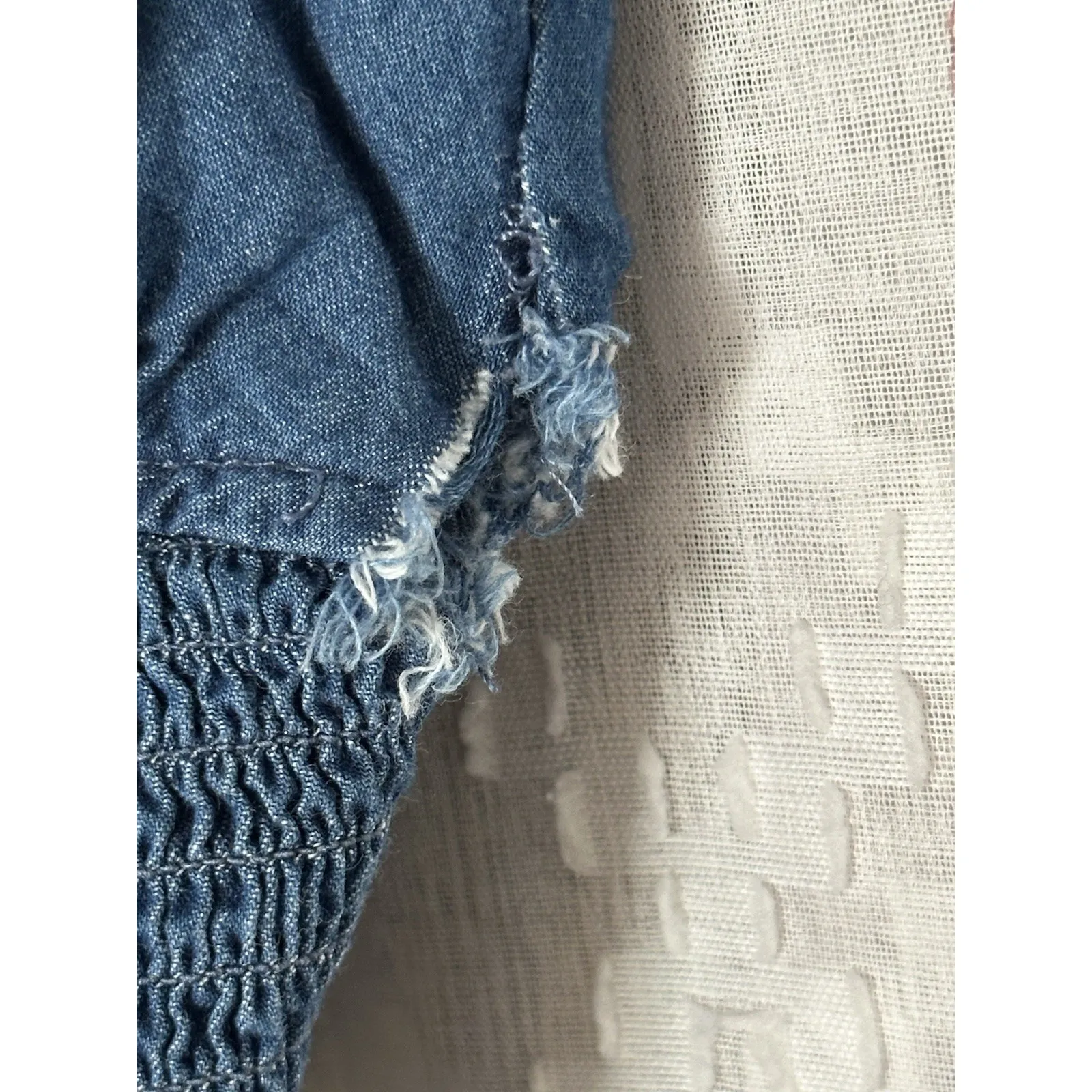 Derek Heart Women's Denim Jean Sweetheart Neck Camisole Top Large‎ Flawed - Image 3