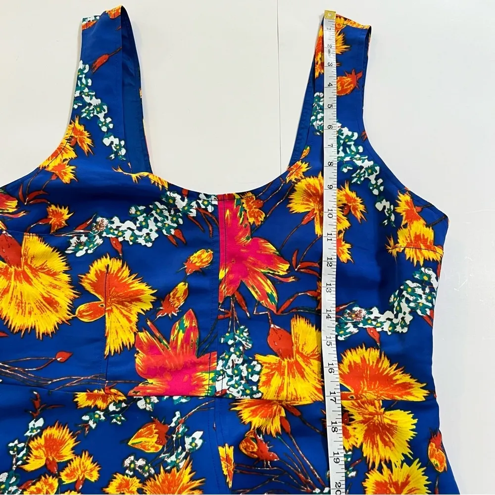 Plenty by Tracy Reese Anthropologie Dress Fit & Flare Floral Midi 12 Blue - Image 8