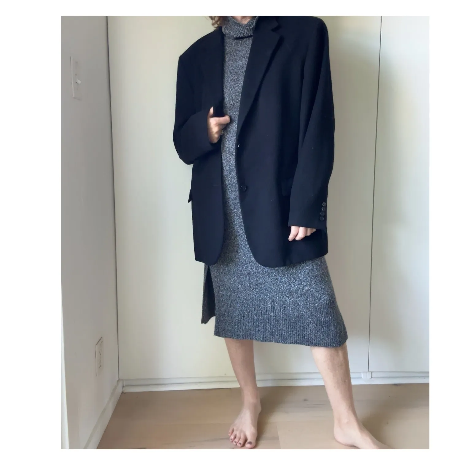 Rachel Rachel  Turtleneck sweater dress Size XS Midi Gray Fall Fashion Staple - Image 9