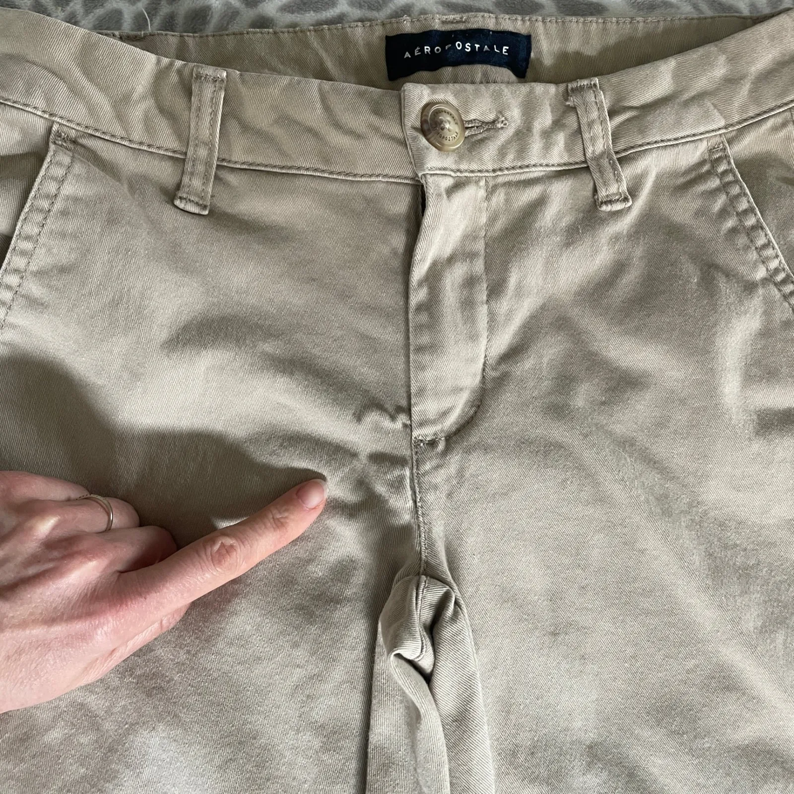 Aeropostale Khaki Chino Pants Size 00 Reg Skinny Leg Academia Preppy Y2K Prep - Image 6