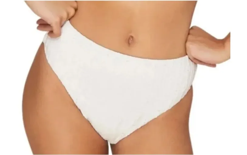 Andie Bikini Set Delray Top 90s High Waisted Bottom Bikini blue cream sz XS NWT - Image 1