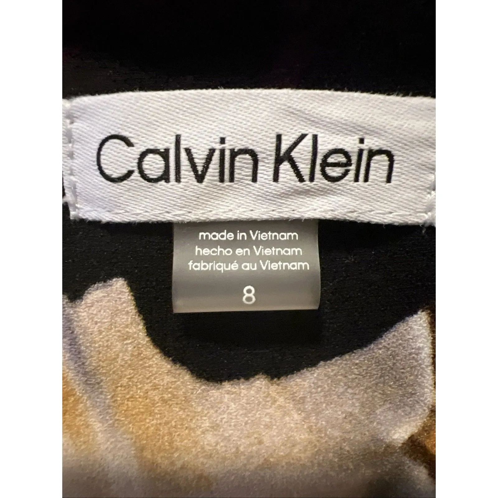 Calvin Klein Dress  8 Floral Cocktail Career Black Yellow - Image 4