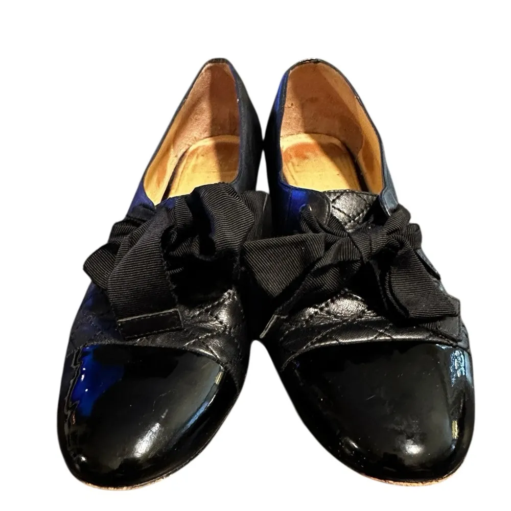 CARLO PAZOLINI Genuine Black Leather Women's Oxford Pumps Heels Shoes Sz 8/38.5 - Image 4