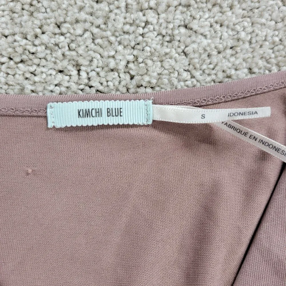 Kimchi Blue Womens Cami Top S Pink Surplice V Neck Spaghetti Strap Smock Waist - Image 6