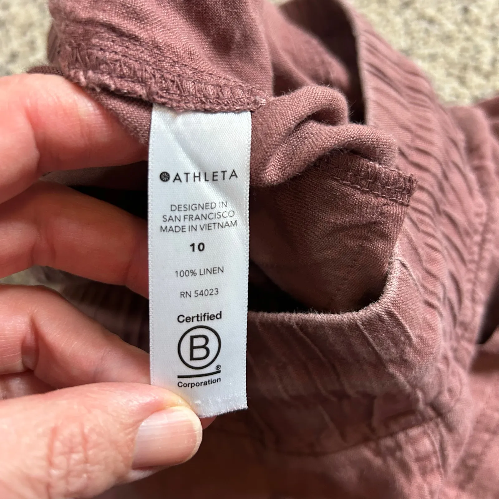 Athleta Cabo Linen 4" Shorts Size 10 Hearth Rose Athleisure Casual - Image 4