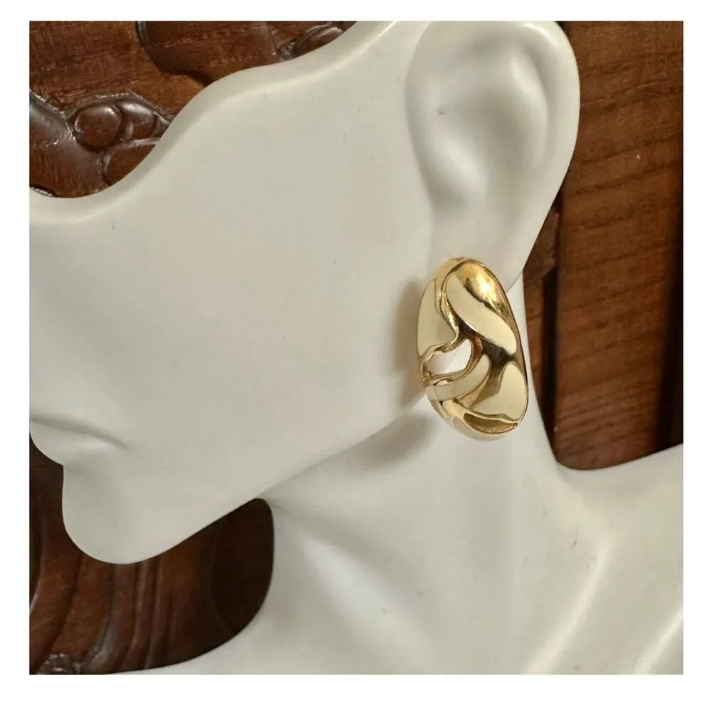 Trifari abstract modern python safari collection earrings - Image 4