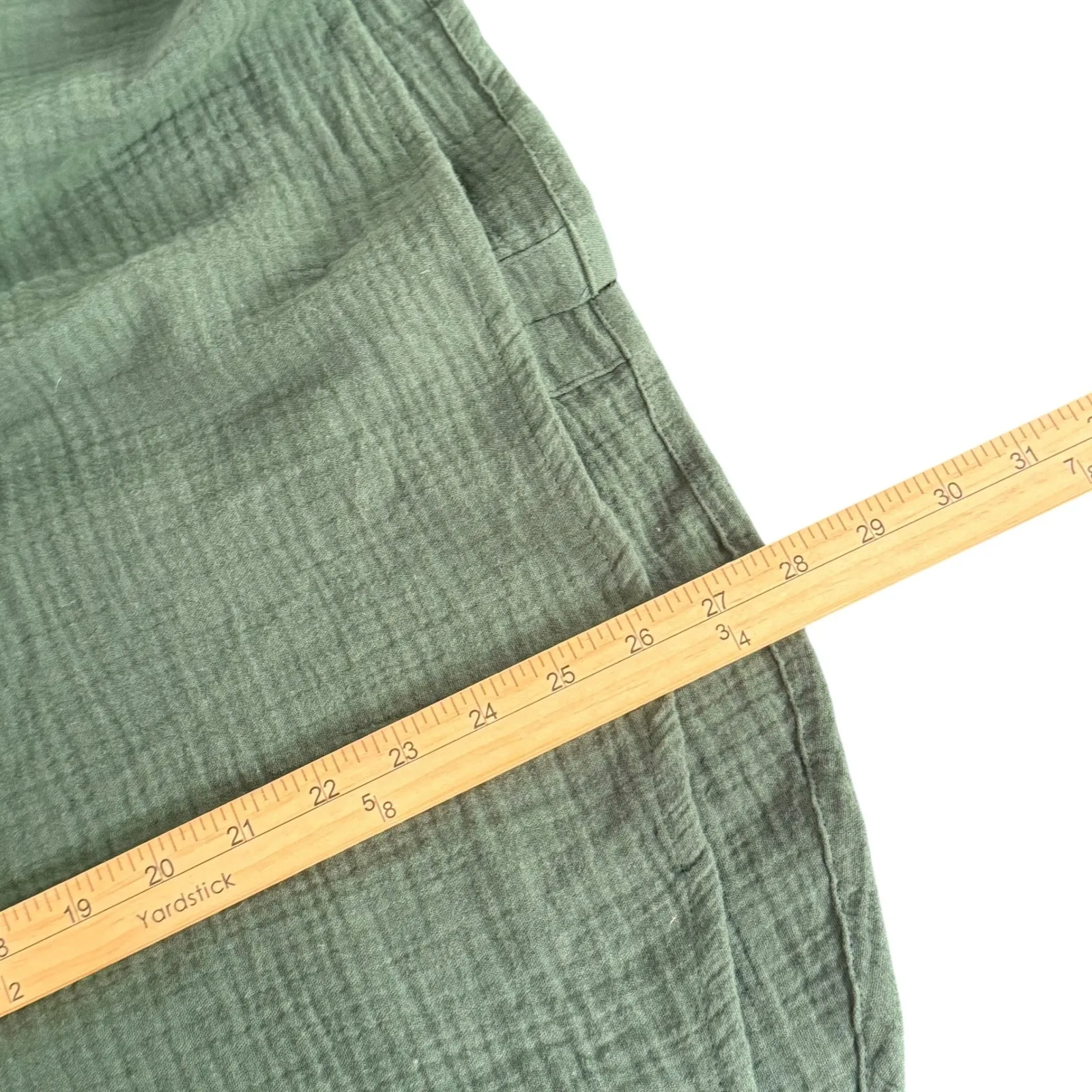 Jessica‎ Simpson Gauze Button Down Shirt Green Women Size L Minimalist Coastal - Image 7