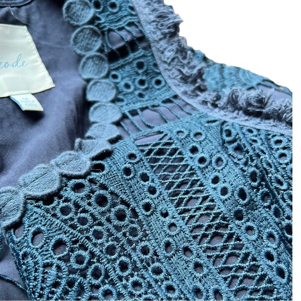 ModCloth Geode Blue Crochet Lace Dress Size Medium - Image 10