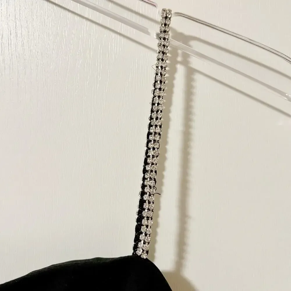 NBD Hollywood & Vine Mini Dress size XS Black Rhinestone‎ Straps - Image 4