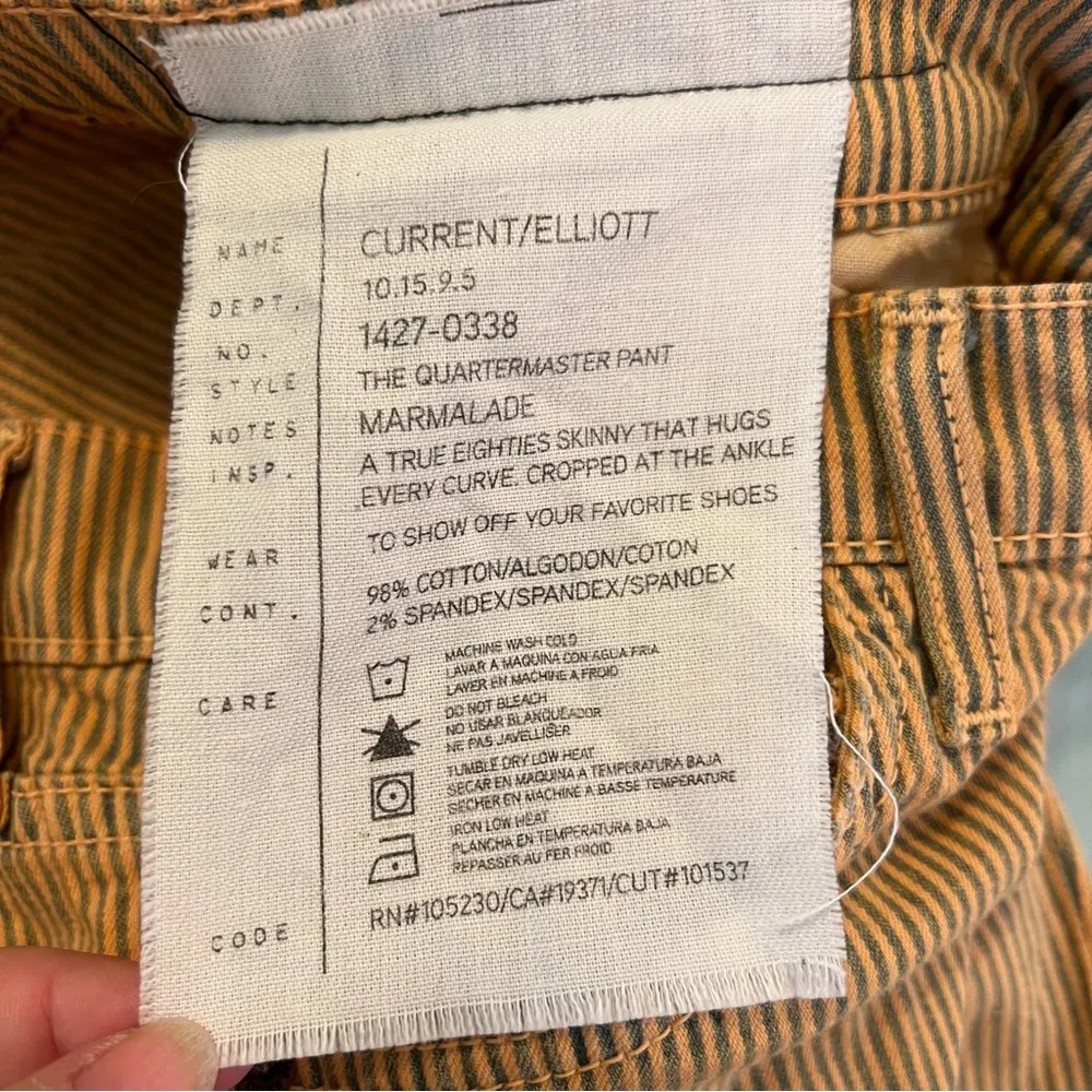 Current/Elliott The Quartermaster Pant Marmalade Stripe 23-0 - Image 11