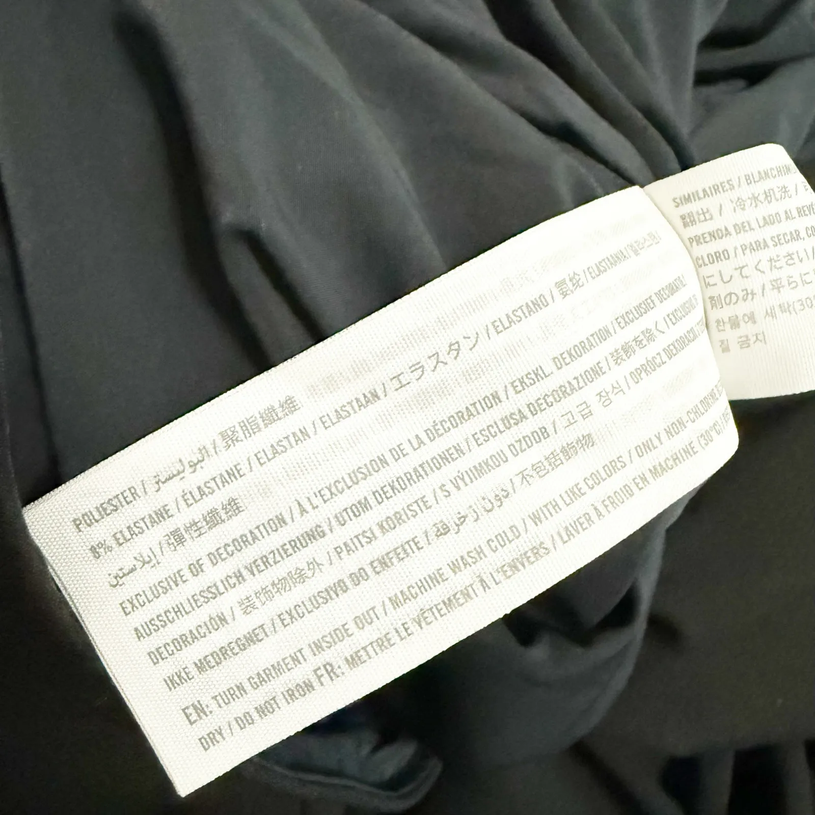 ABERCROMBIE & FITCH | Ruched Knit Mini Dress Black Short Sleeve | Large Tall - Image 10