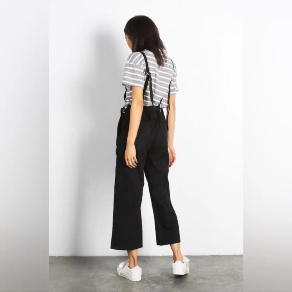 Mod Ref Lockhart Wide Leg Black Denim Overall Size Medium - Image 3