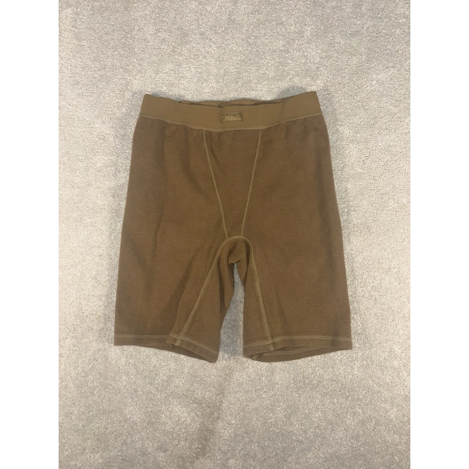 Skims Women's Boyfriend Style Cotton Rib Boxer Shorts Army‎ Green Small - Image 2