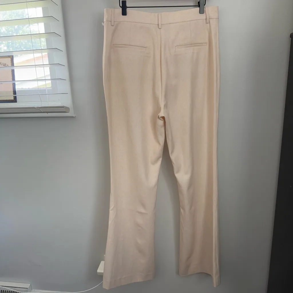 Significant Other US 12 NEW Rozalia Flare Pants High Waist Slit Cut Peachy Pink - Image 3