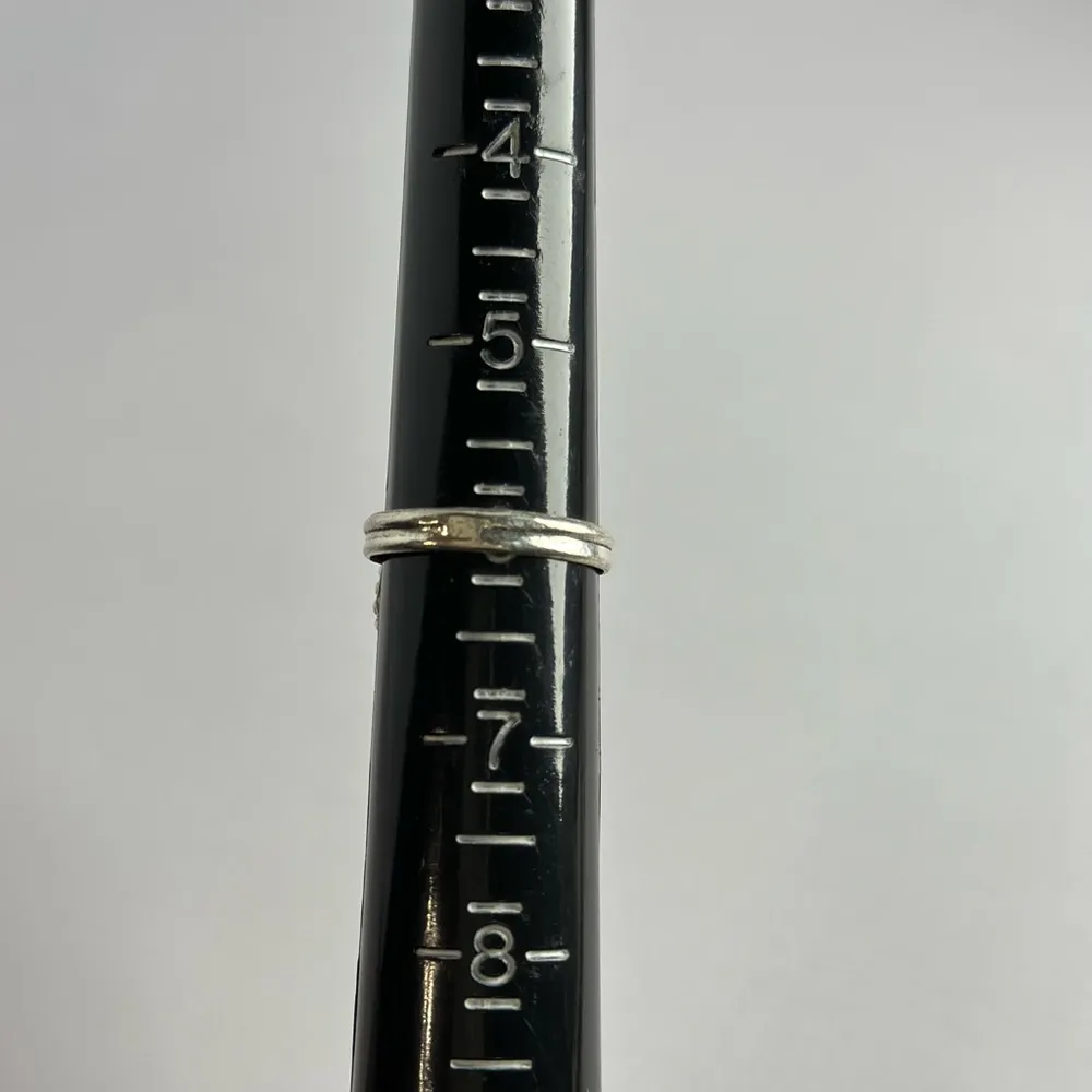 SNOWFLAKE Obsidian Genuine Stone 925 Sterling Silver Ring Black Size 6 - Image 7