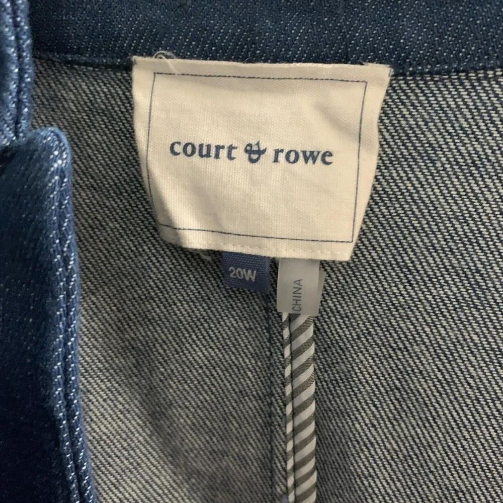 Court & Rowe Womens Plus Size 20W Blue Denim Blazer Peaked Lapels Jacket - Image 6