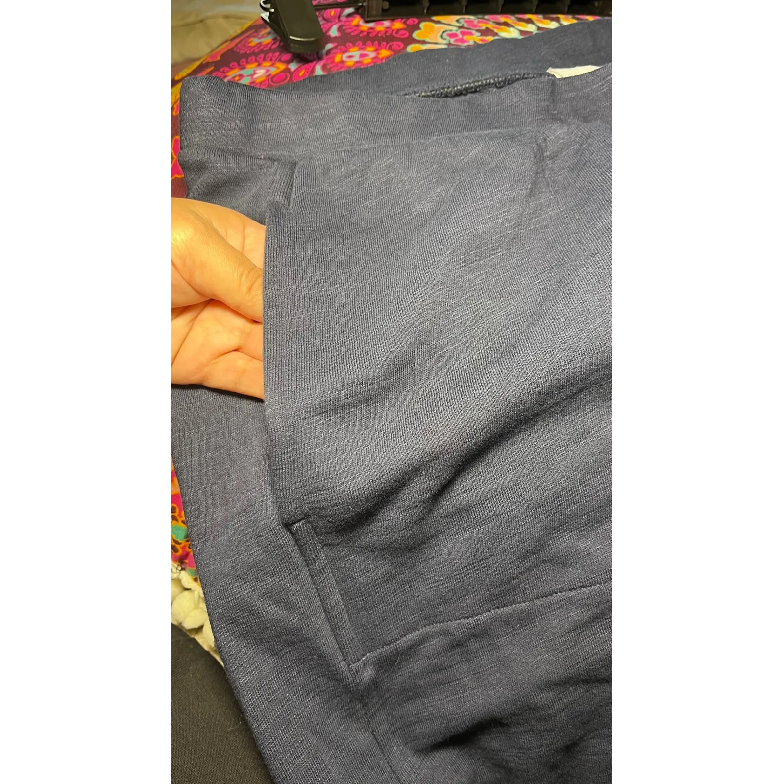 NWT J Jill Pure Jill Navy Blue Full Leg Cropped Wide Leg Pants Lounge Cotton L Size L - Image 7