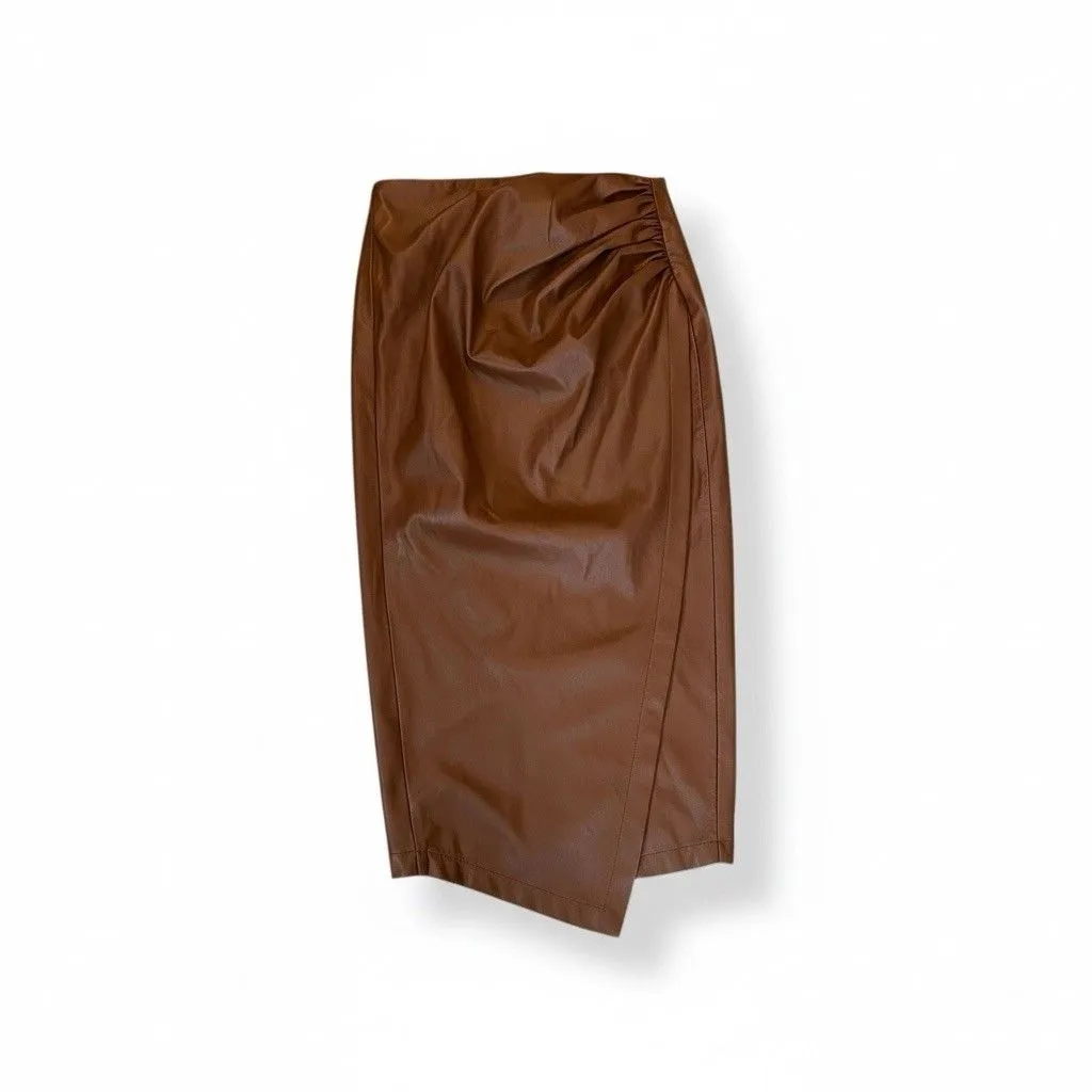 Jason Wu Ruched Side Faux Leather Skirt Size 2 - Image 6