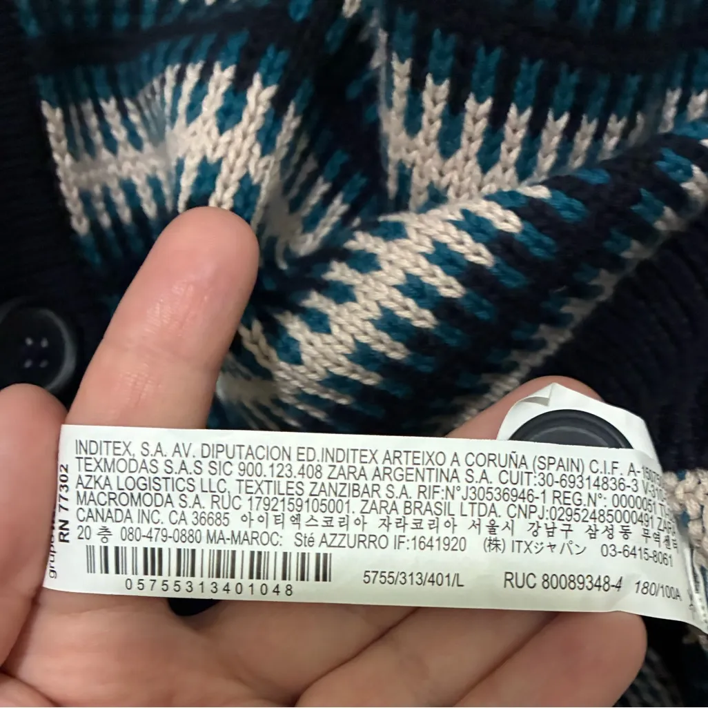 Zara Women's Multicolor Stripes Button-Up Cardigan L - Image 10