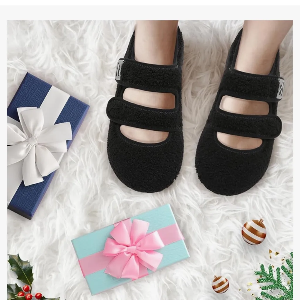 LeIsfIt Womens Mens Slippers Soft House Warm Fuzzy Shoes.For swelling, diabetic Brown Size undefined - Image 9