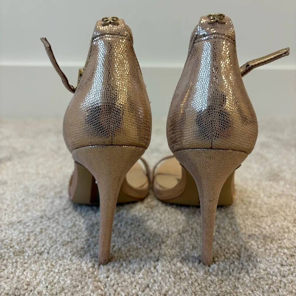 Sam Edelman Arielle Pink Sparkly Strappy Heel Pump Sexy Formal Dressy Metallic - Image 7