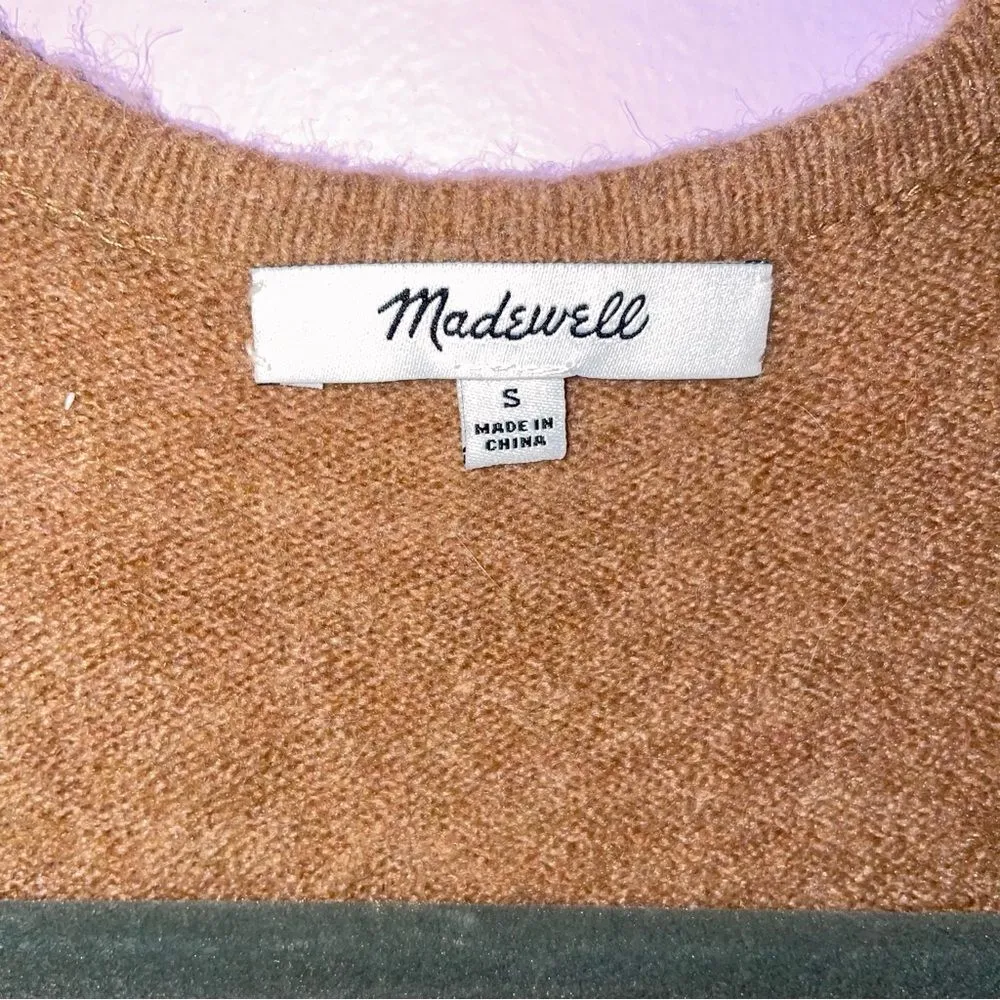 Madewell S Cardigan Coziest Yarn Wool Alpaca Colorblock Longline Sweater - Image 3