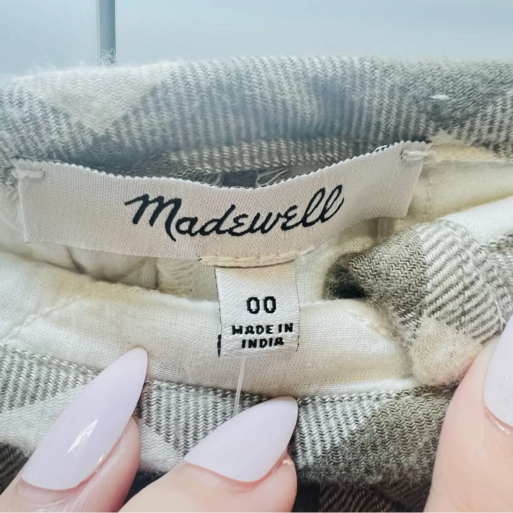 Madewell Quilted Flannel Mini Skirt in Gingham Check - Distant Surplus - 00 -NWT - Image 7