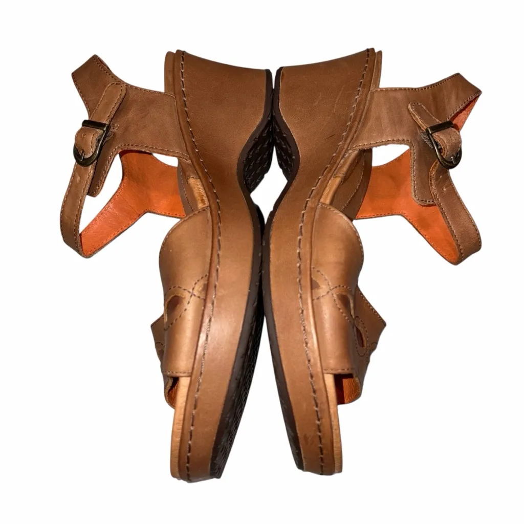Ariat Brown Leather Wedge Sandals Shoes size 8.5 - Image 6