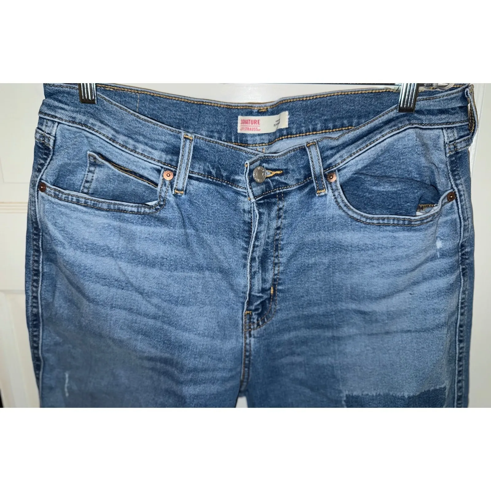 Signature by Levi Strauss Heritage Boyfriend Jeans Womens Size 12-W31 blue Patch - Image 5