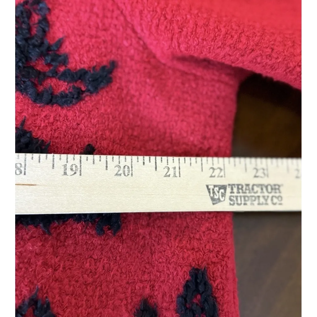 Lee Andersen‎ Womens Large Red Black Artsy Buttons Cardigan Knit Art Preppy - Image 6