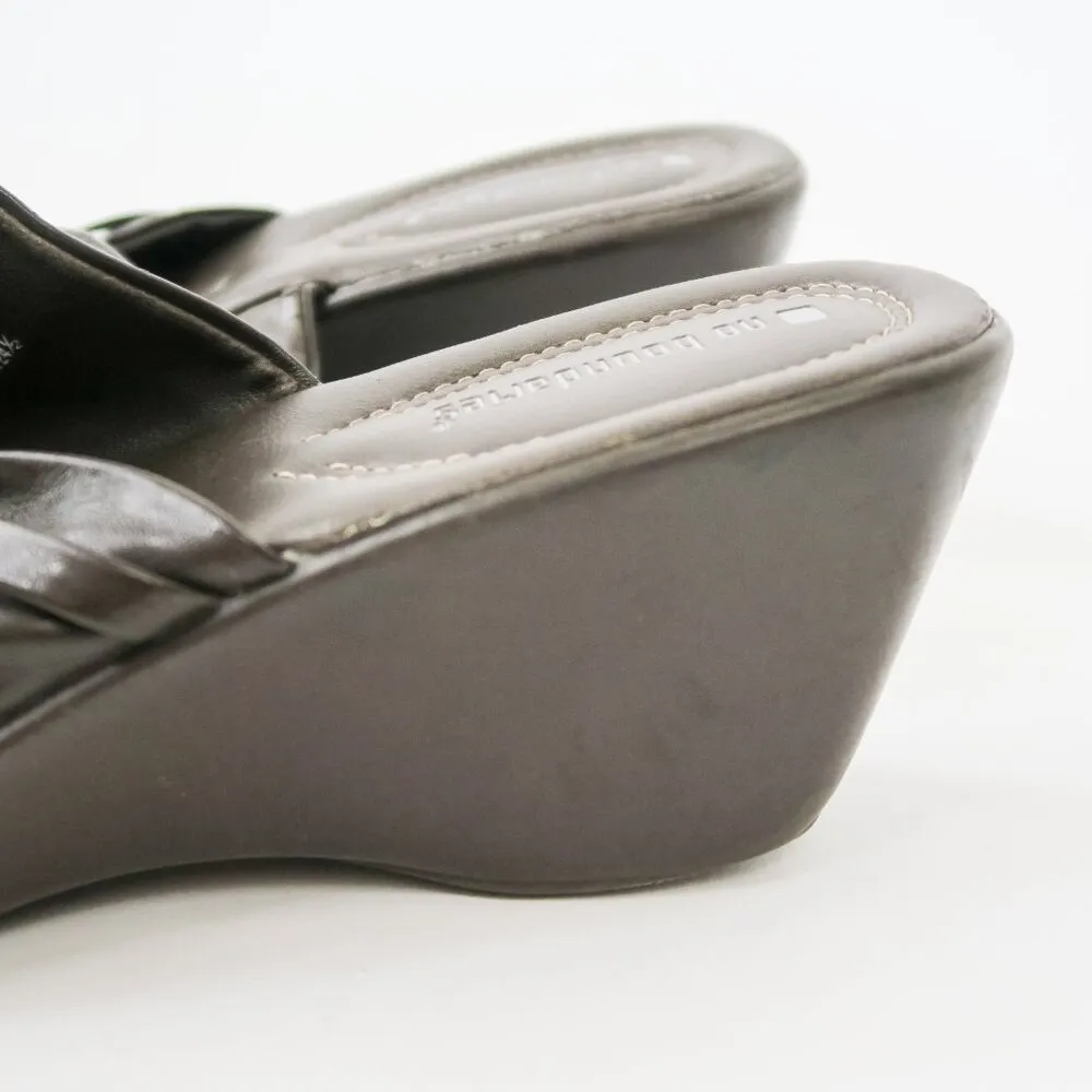 Vintage Y2K No Boundaries Brown Wedge Toe Sandals - Image 6