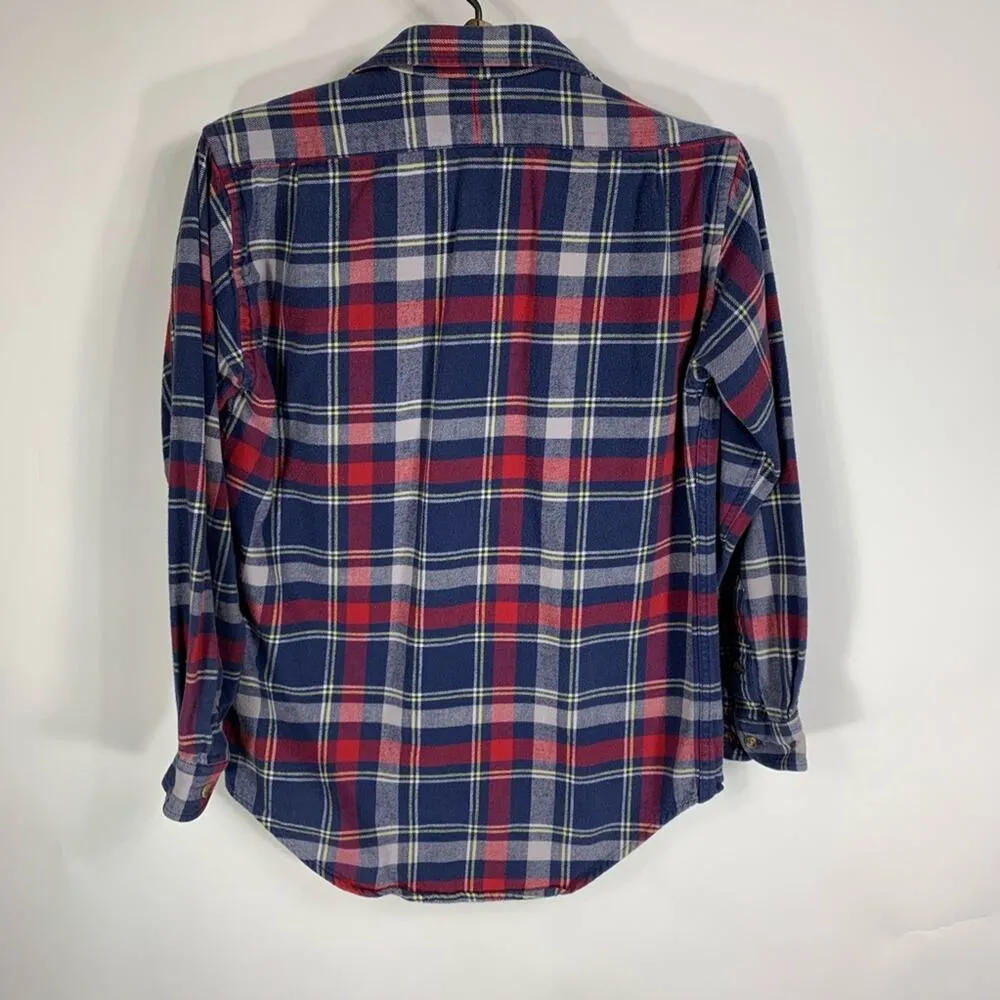 Vintage Heavy Flannel Shacket Small 14 Cotton Blue - Image 2