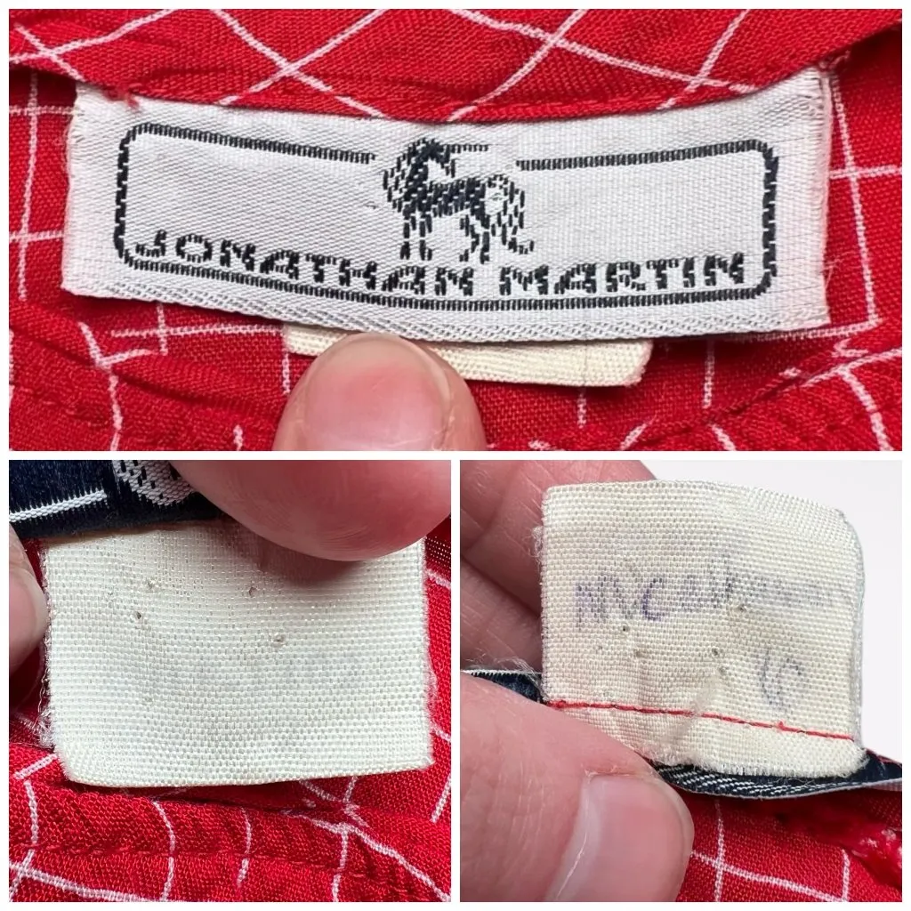 Vintage Jonathan Martin Red Blouse Puff Sleeve Retro Top Size XS - Image 3